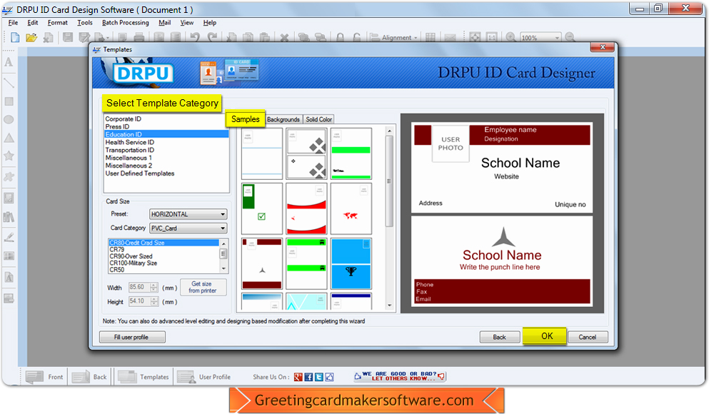 ID Card Maker Software Screenshots helps to create identity cards